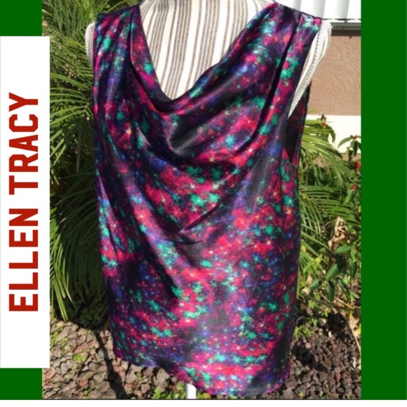 Ellen Tracy Multi Color Sleeveless Top size Lg - Picture 2 of 10
